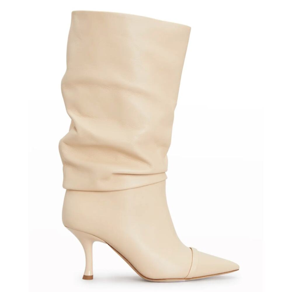 Malone Souliers 'F23' Tan 70Mm Mid Calf Slouch Boot Size 6B